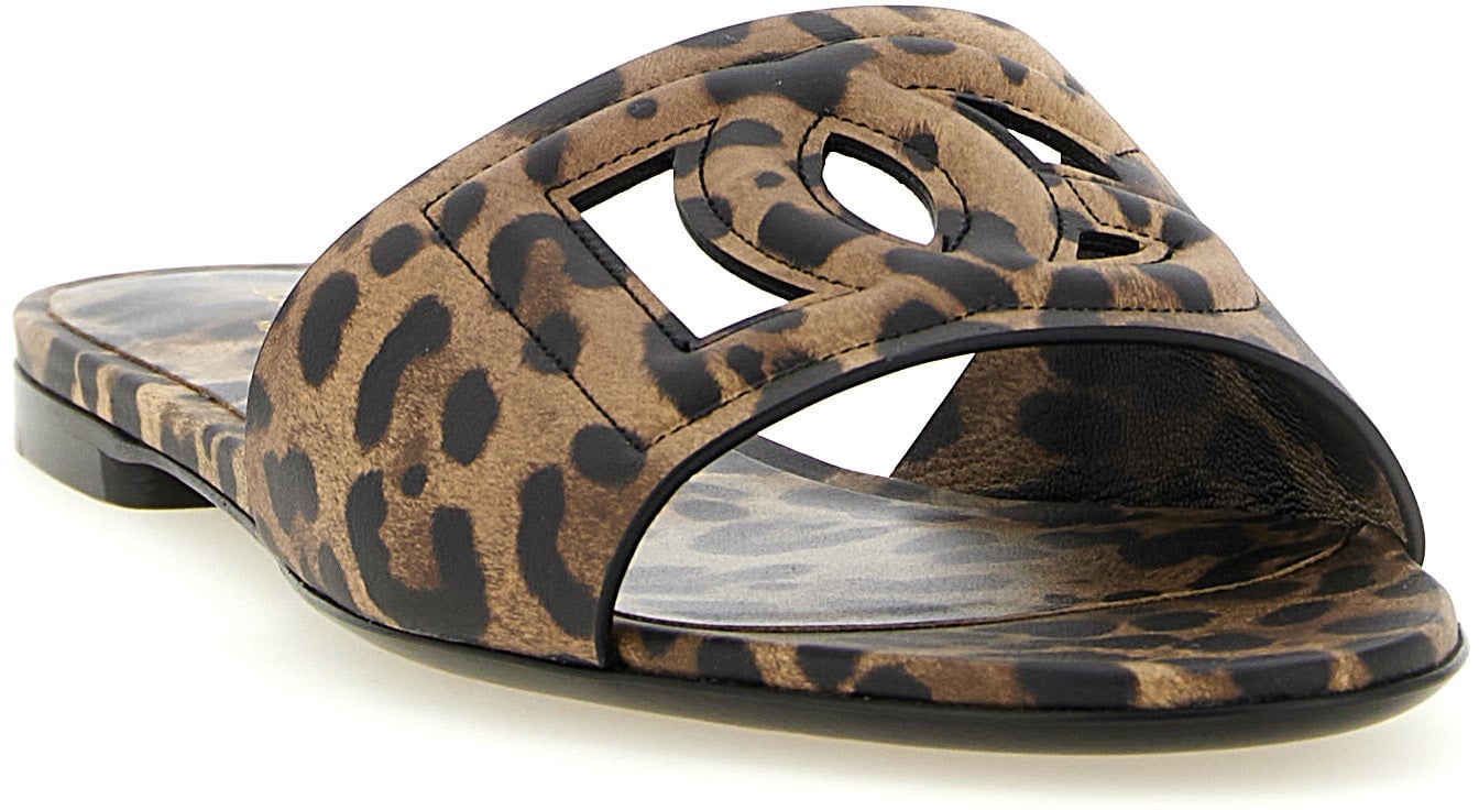 Dolce & Gabbana Brown Calfskin Slides