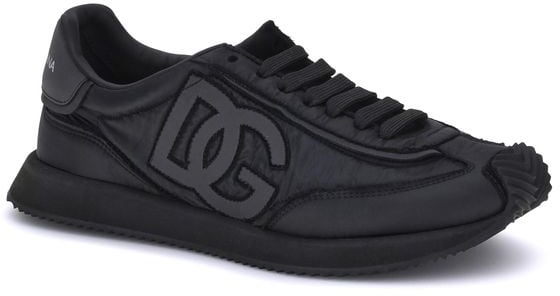 Dolce & Gabbana Black Fabric Athletic Sneakers