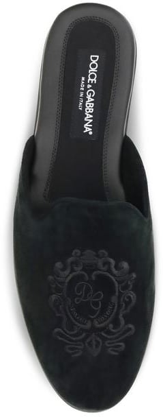 Dolce & Gabbana Black Calf Leather Bos Taurus Mules
