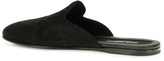 Dolce & Gabbana Black Calf Leather Bos Taurus Mules