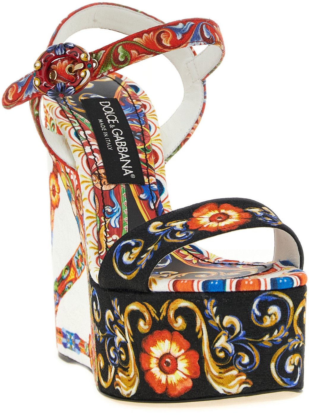 Dolce & Gabbana Multicolor Viscose Wedge Sandals
