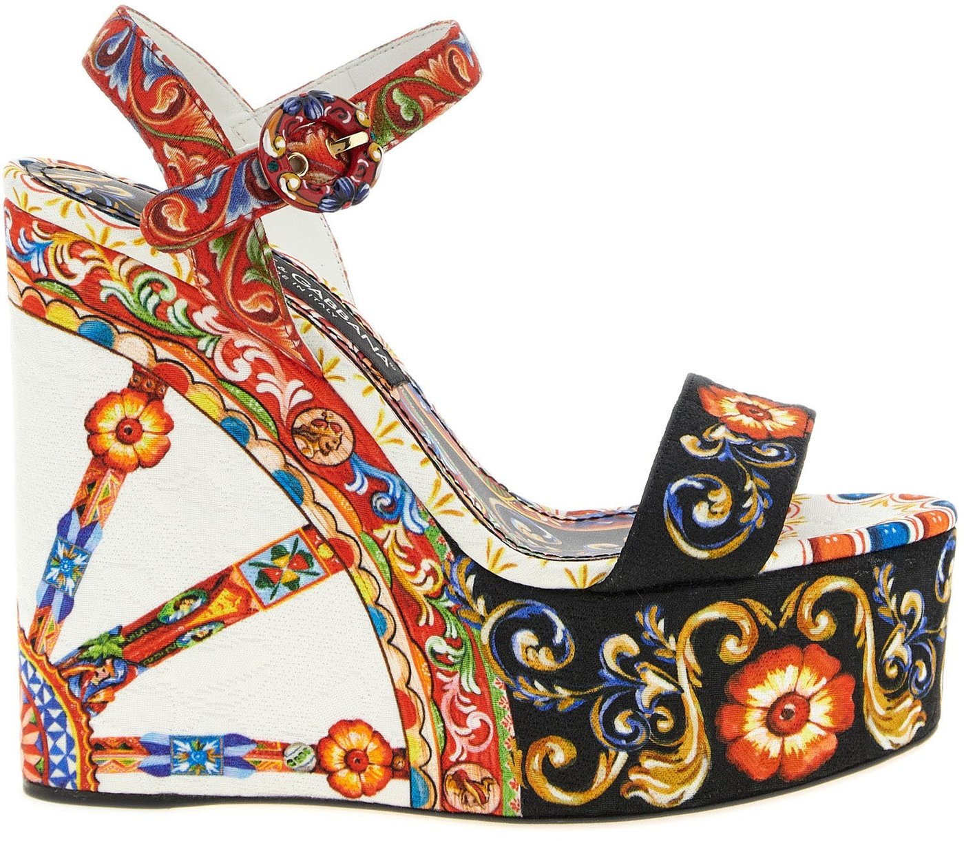 Dolce & Gabbana Multicolor Viscose Wedge Sandals