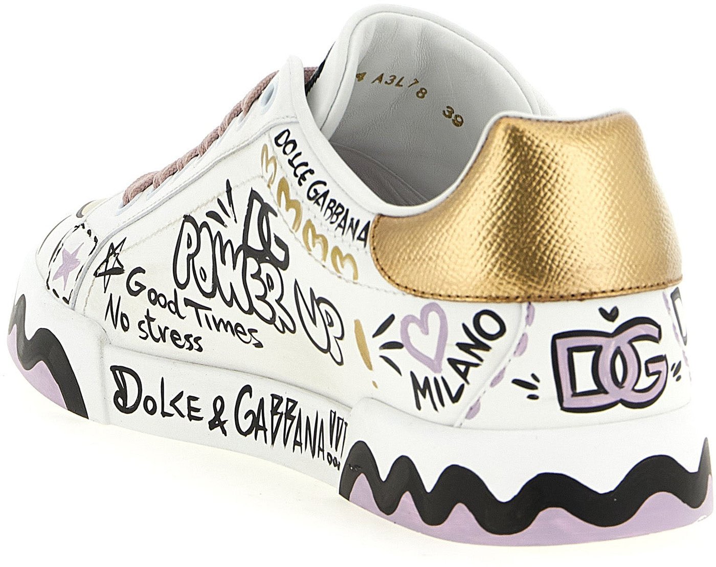 Dolce & Gabbana Multicolor Calfskin Low Top Sneakers