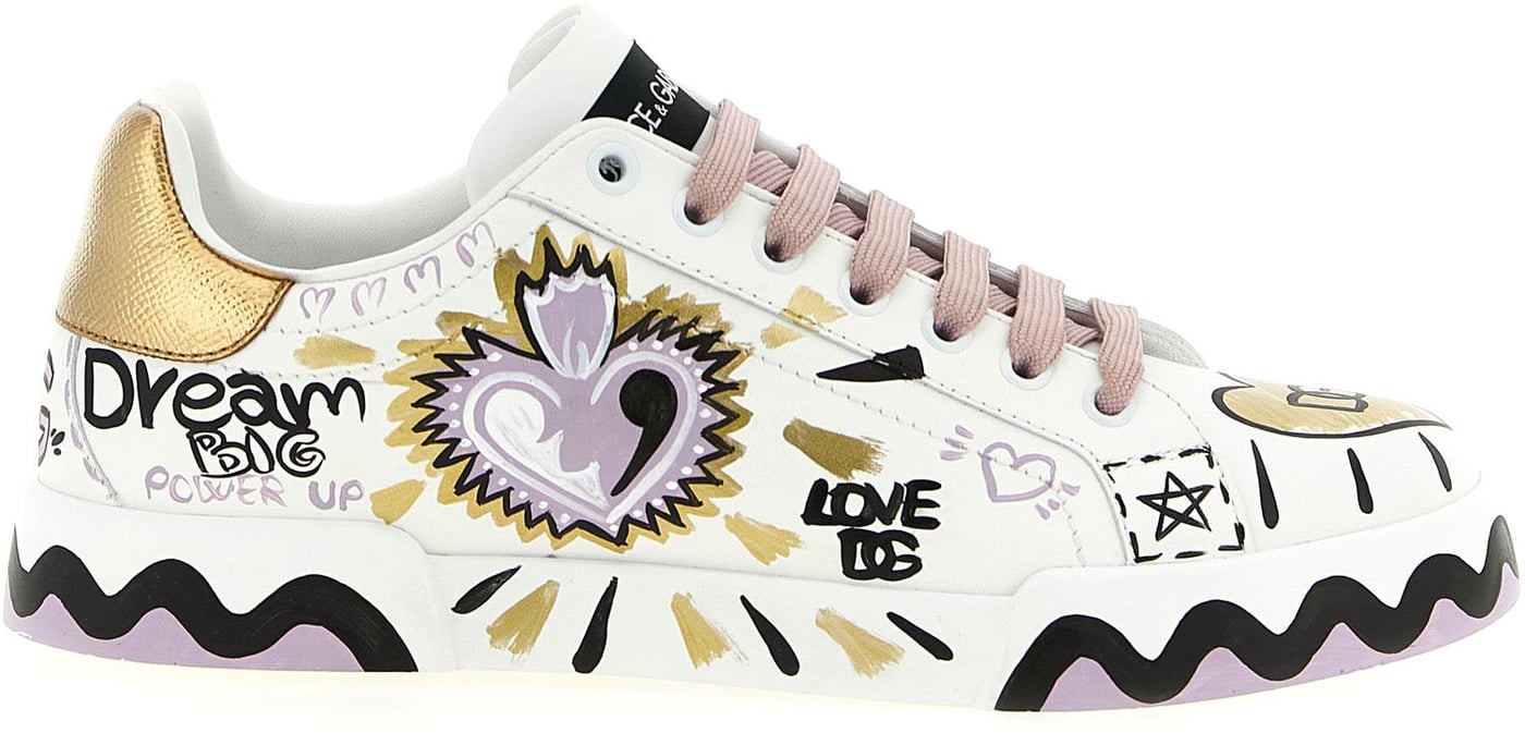 Dolce & Gabbana Multicolor Calfskin Low Top Sneakers