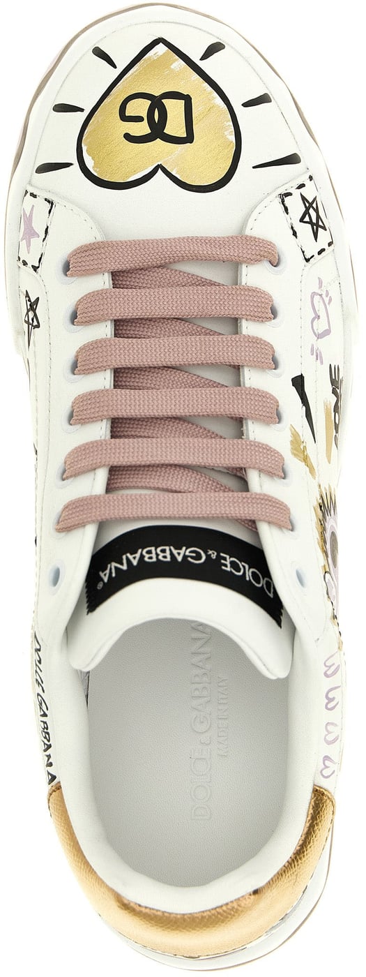 Dolce & Gabbana Multicolor Calfskin Low Top Sneakers