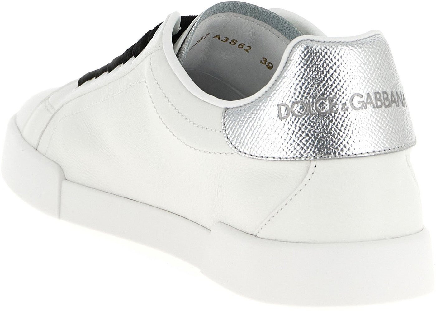 Dolce & Gabbana Silver Calfskin Low Top Sneakers