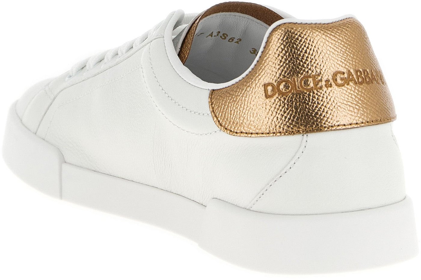 Dolce & Gabbana Gold Calfskin Low Top Sneakers