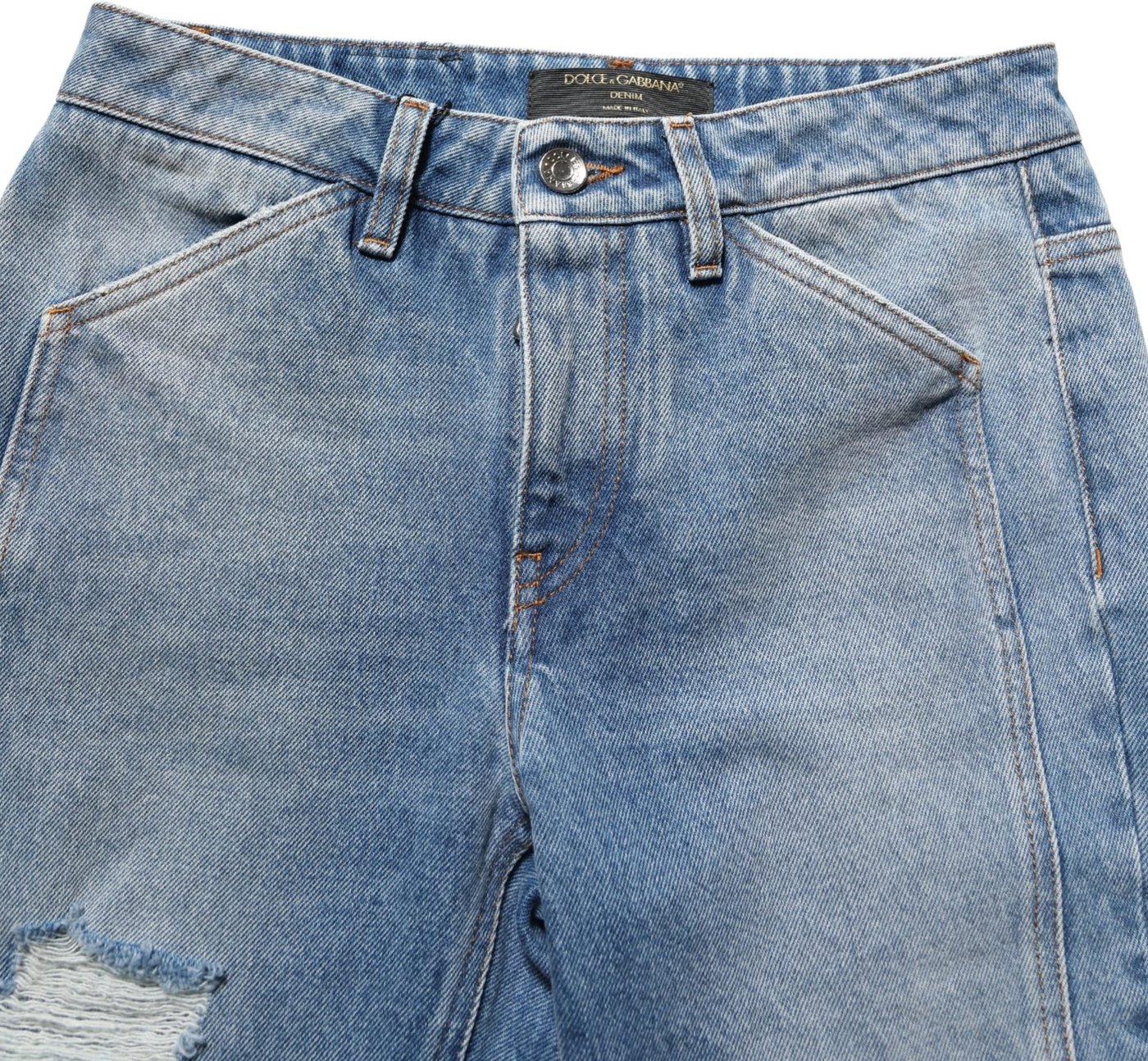 Dolce & Gabbana Blue Cotton Boot Cut Denim Trouser Jeans