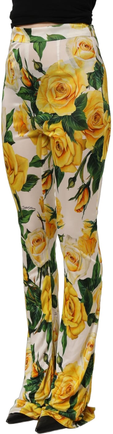 Dolce & Gabbana Multicolor Floral High Waist Straight Pants
