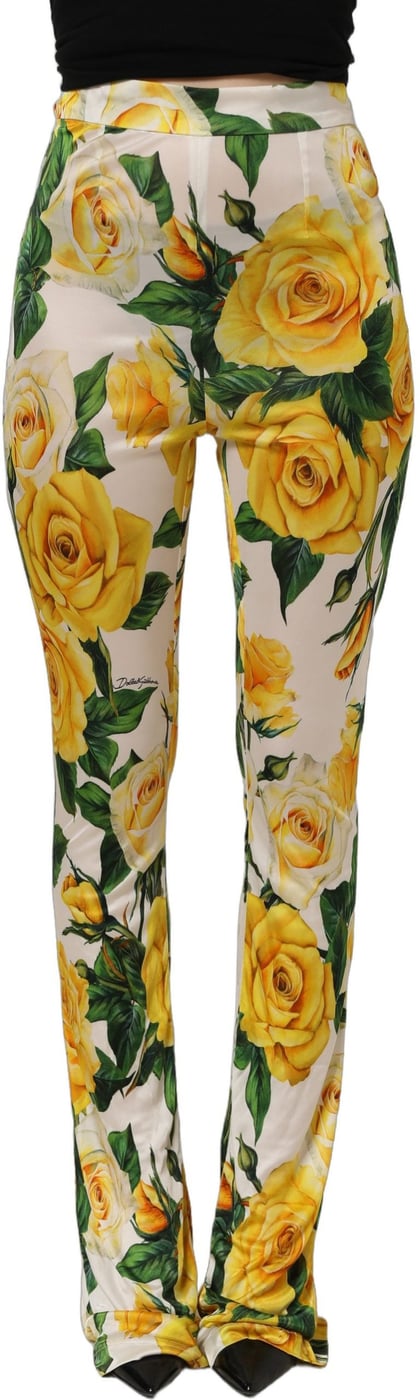 Dolce & Gabbana Multicolor Floral High Waist Straight Pants