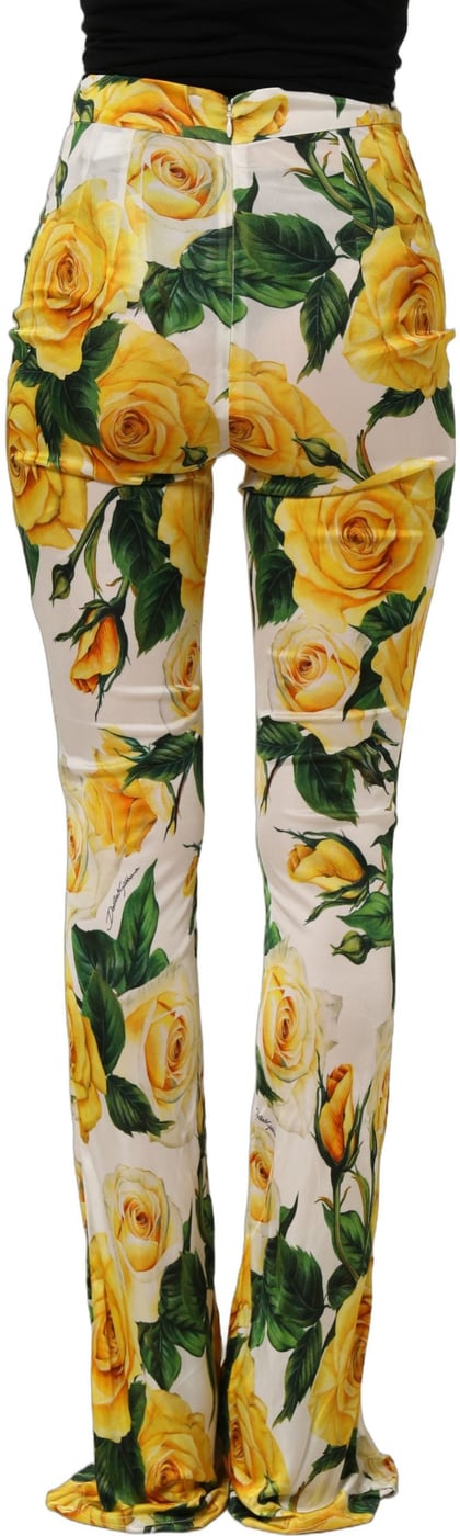 Dolce & Gabbana Multicolor Floral High Waist Straight Pants