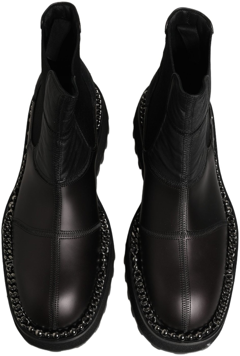 Dolce & Gabbana Black Chelsea Boots Leather Slip On Men Shoes