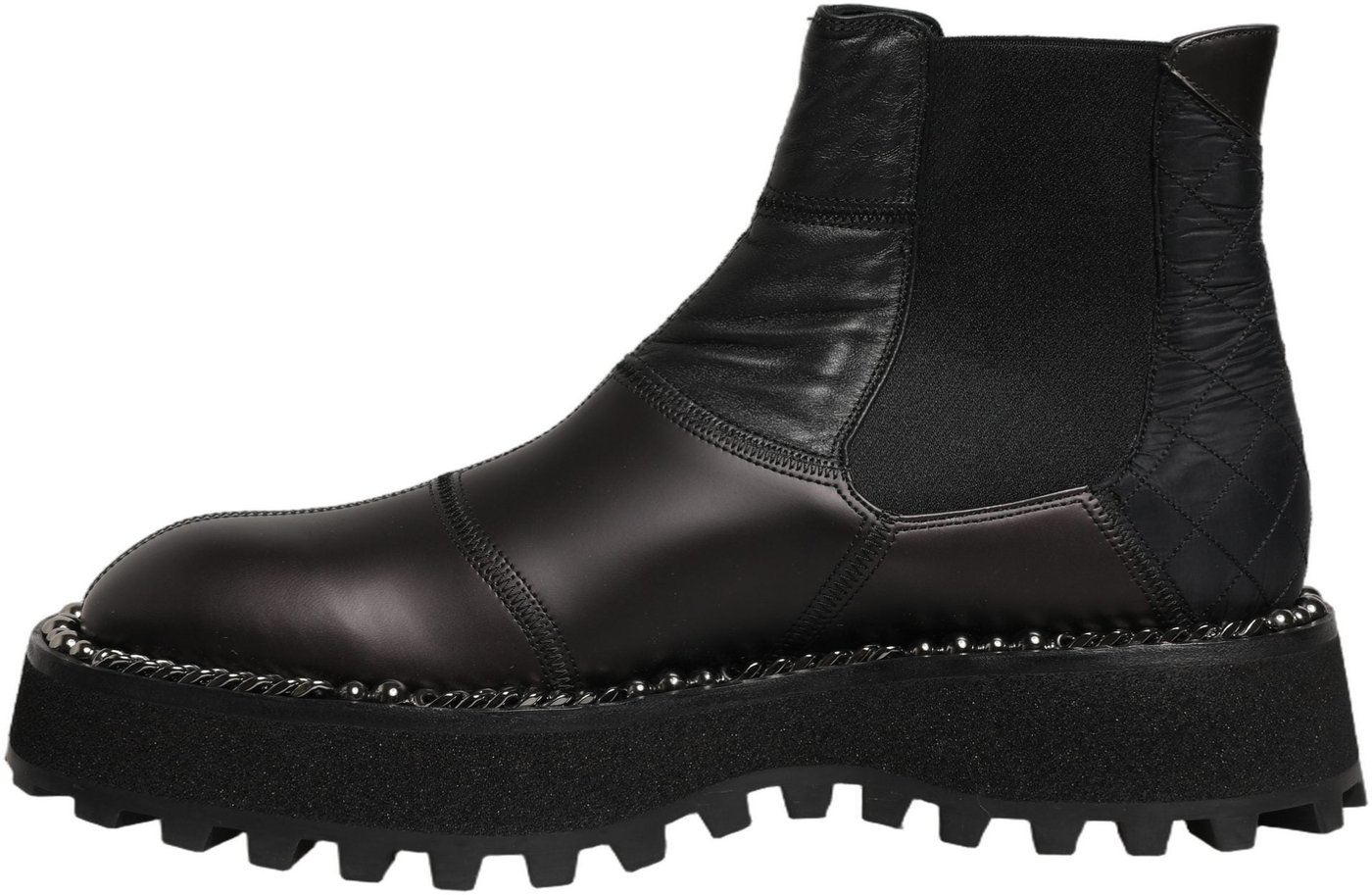 Dolce & Gabbana Black Chelsea Boots Leather Slip On Men Shoes