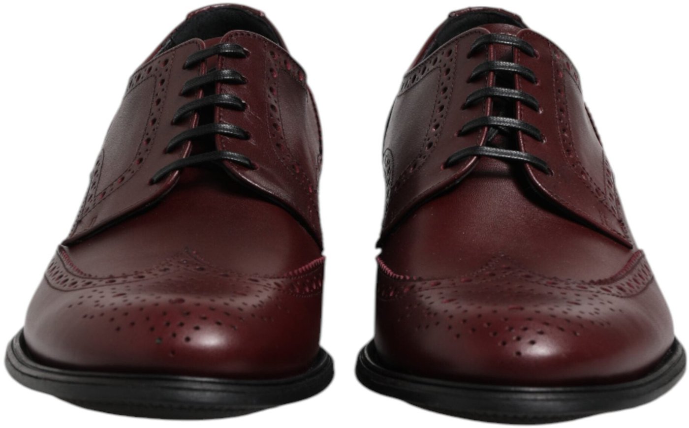 Dolce & Gabbana Brown Leather Lace Up Derby Dress Shoes