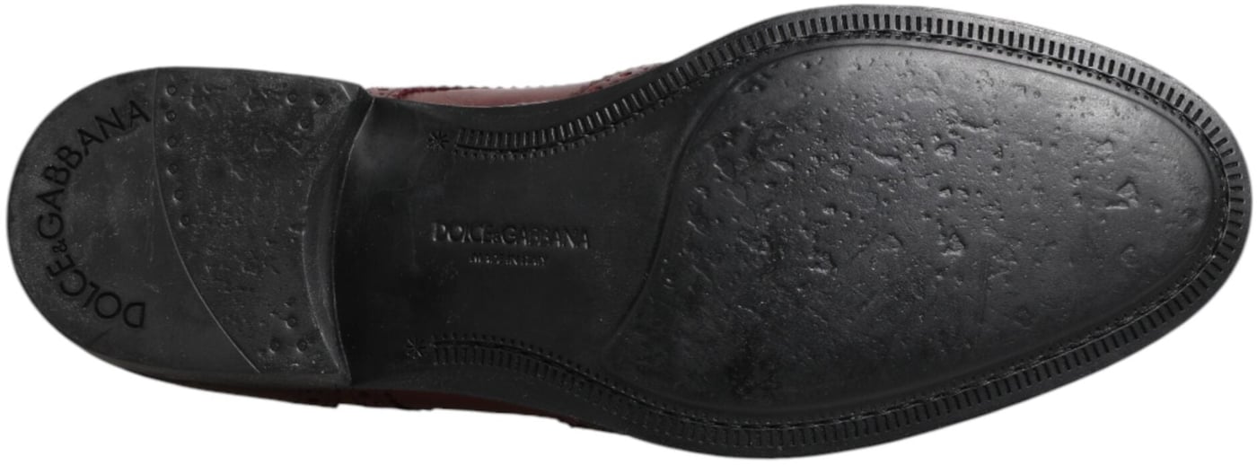 Dolce & Gabbana Brown Leather Lace Up Derby Dress Shoes