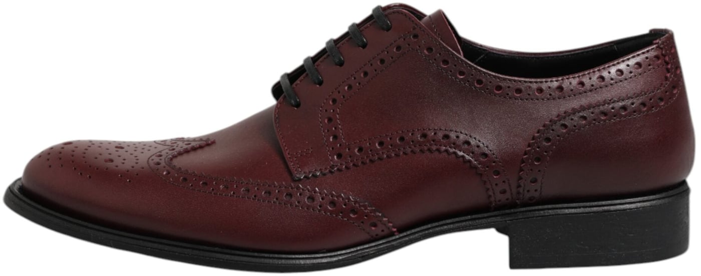 Dolce & Gabbana Brown Leather Lace Up Derby Dress Shoes
