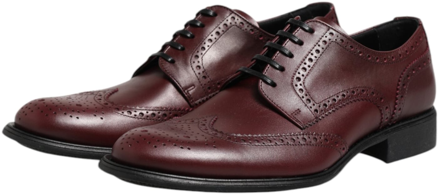 Dolce & Gabbana Brown Leather Lace Up Derby Dress Shoes