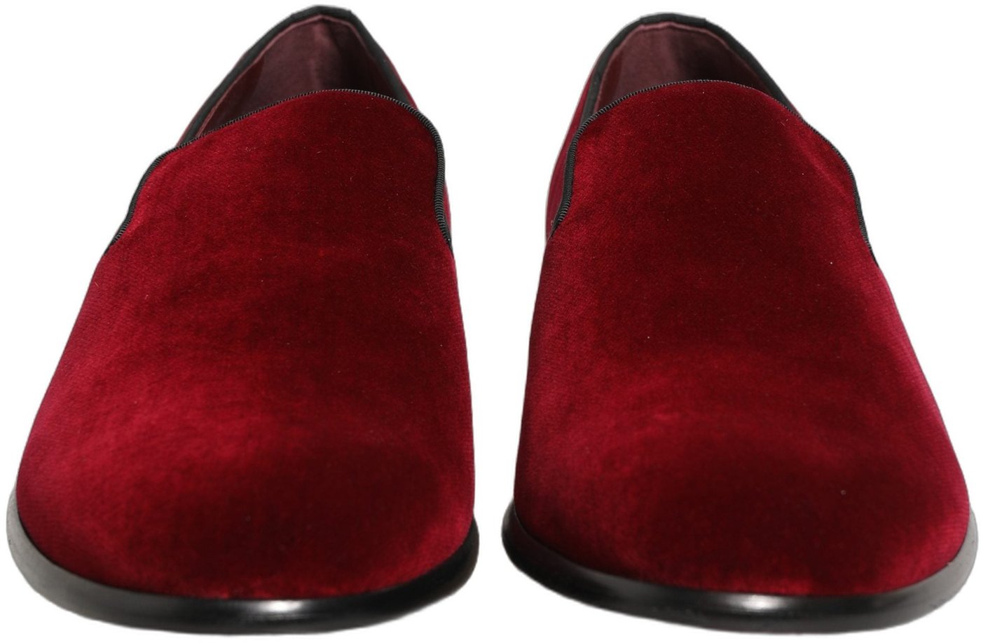 Dolce & Gabbana Maroon Velvet Slip On Men Dress Loafers Shoes