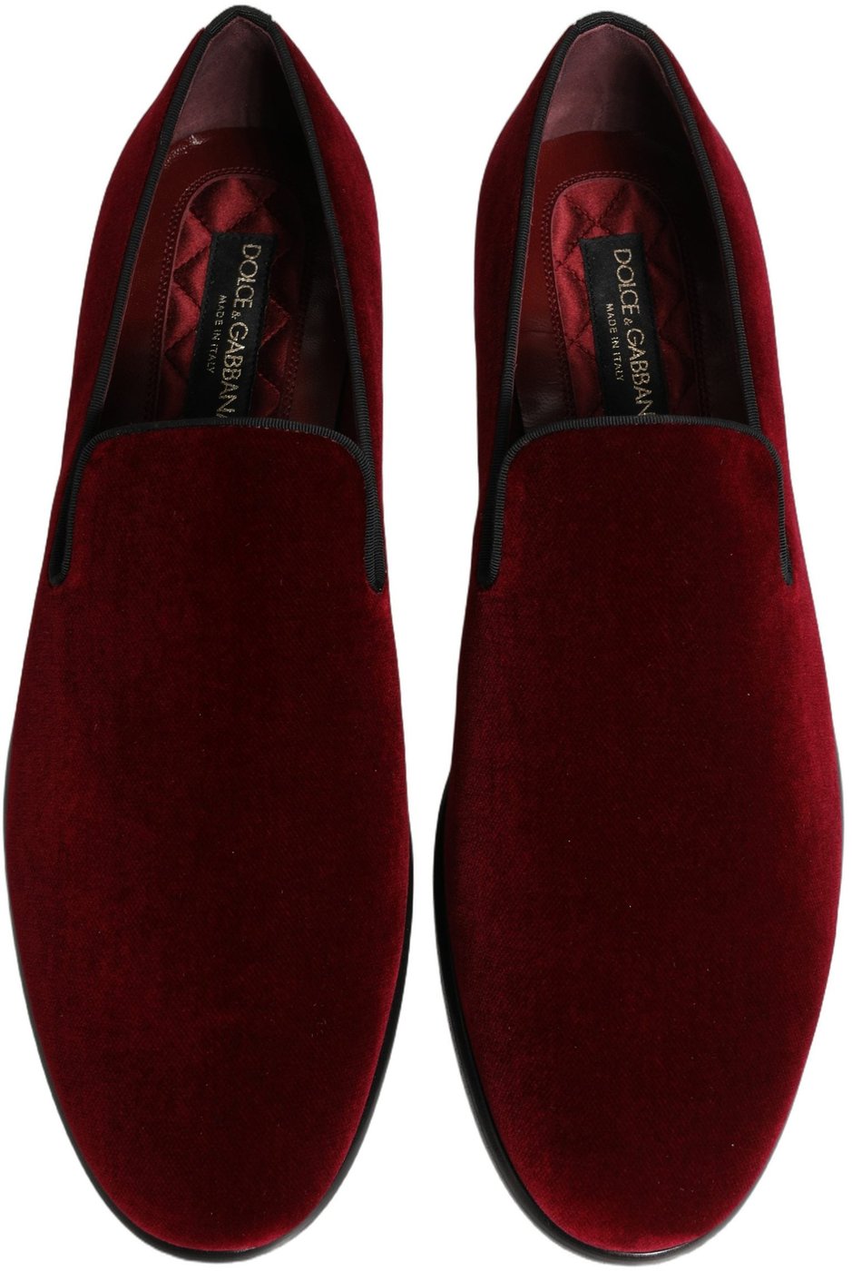 Dolce & Gabbana Maroon Velvet Slip On Men Dress Loafers Shoes