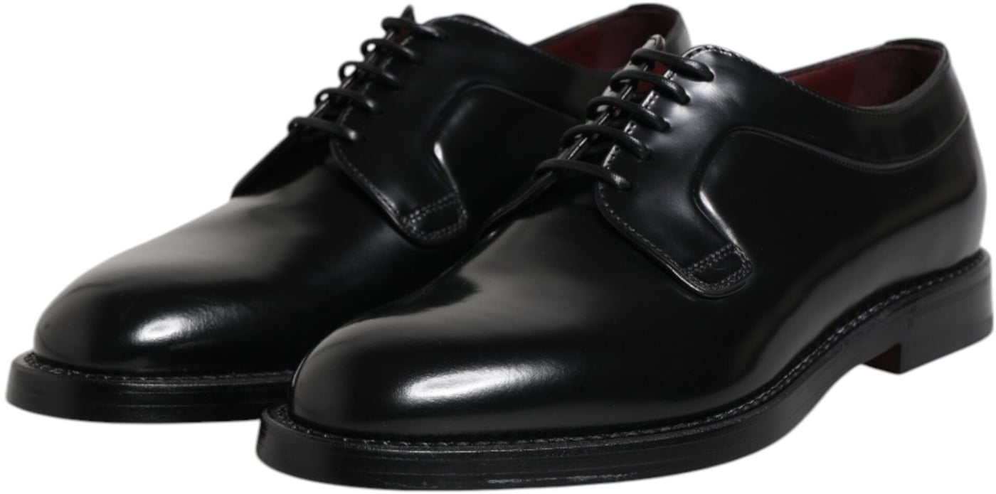 Dolce & Gabbana Black Calf Leather Lace Up Dress Derby Shoes