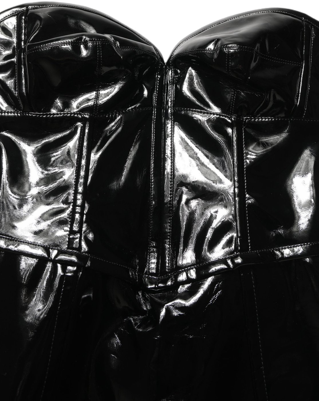 Dolce & Gabbana Black Patent Leather Corset Style Mini Dress