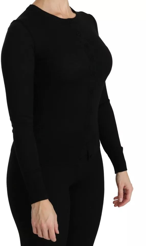 Dolce & Gabbana Black Virgin Wool Long Sleeve Top Blouse Top