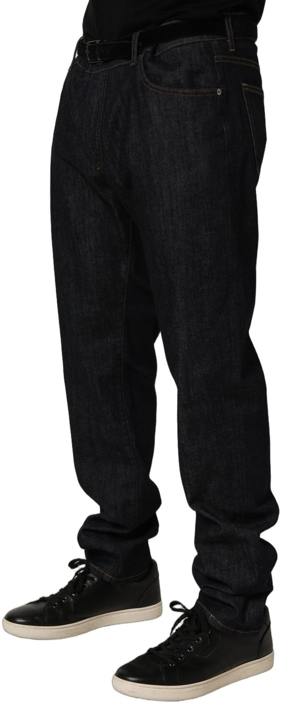Dolce & Gabbana Dark Gray Cotton Slim Fit Men Denim Jeans