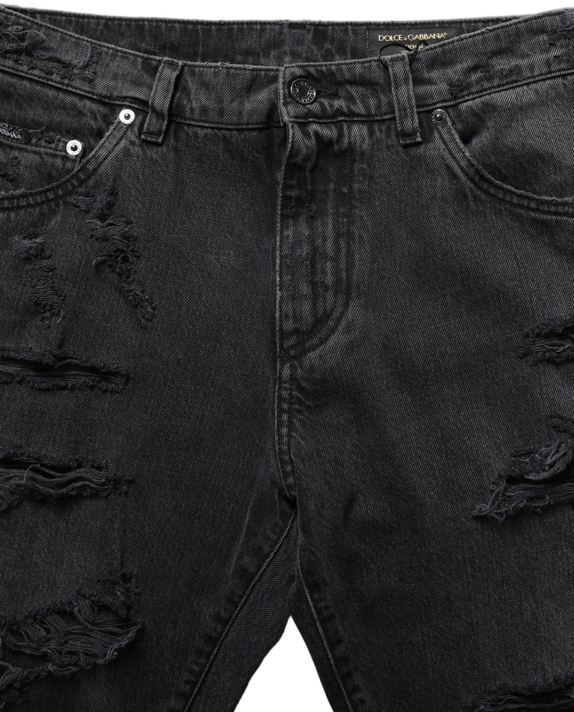 Dolce & Gabbana Dark Gray Cotton Ripped Men Denim Jeans