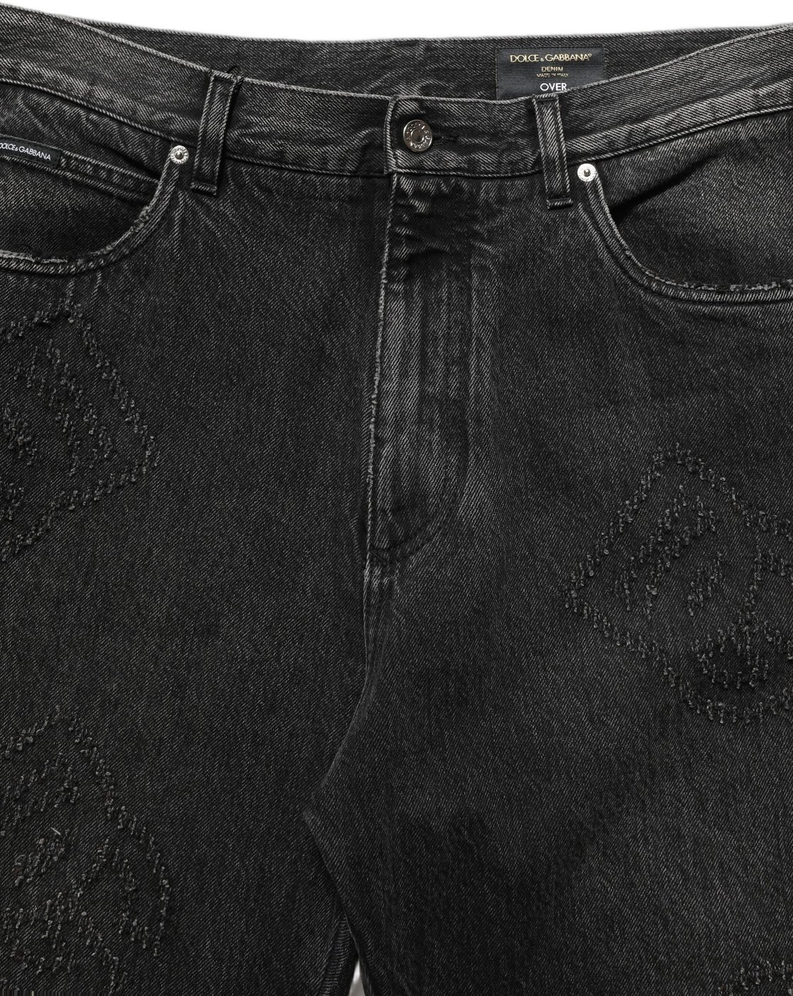 Dolce & Gabbana Dark Gray Cotton WideLeg Oversize Denim Jeans