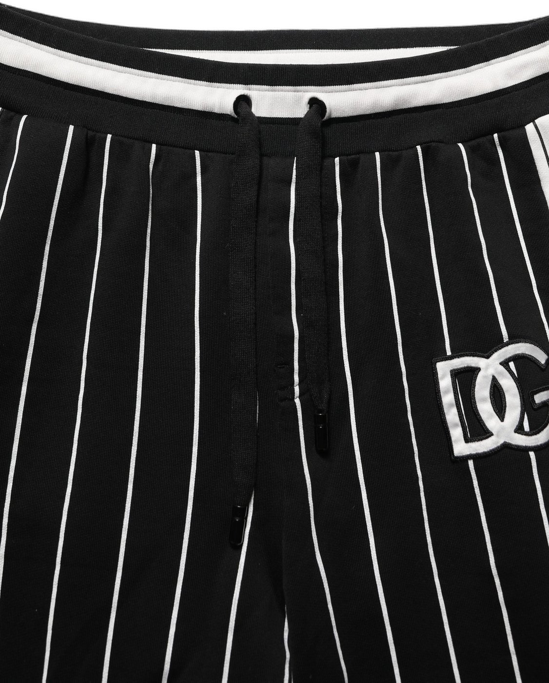 Dolce & Gabbana Black Striped DG Patch Men Sweatpants Pants