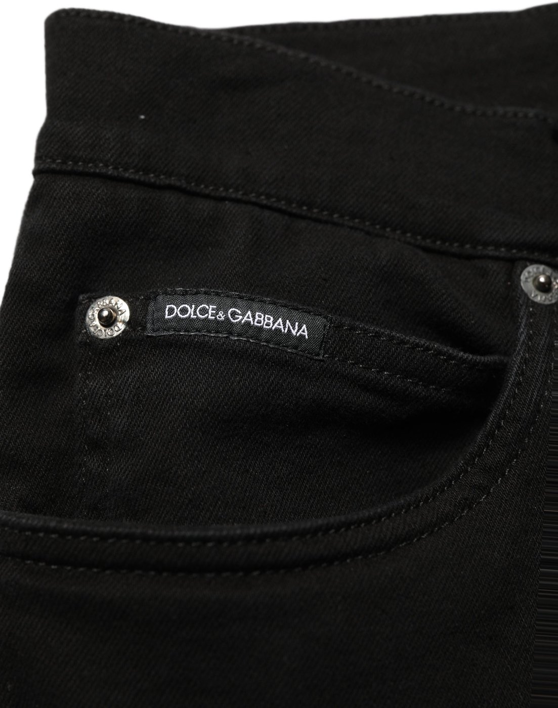 Dolce & Gabbana Black CottonStretch Regular Skinny Denim Jeans