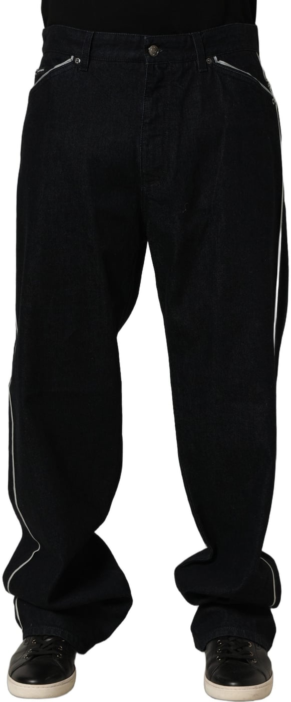 Dolce & Gabbana Black Cotton Stretch Straight Men Denim Jeans
