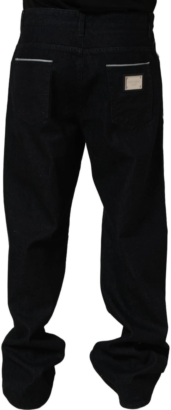 Dolce & Gabbana Black Cotton Stretch Straight Men Denim Jeans