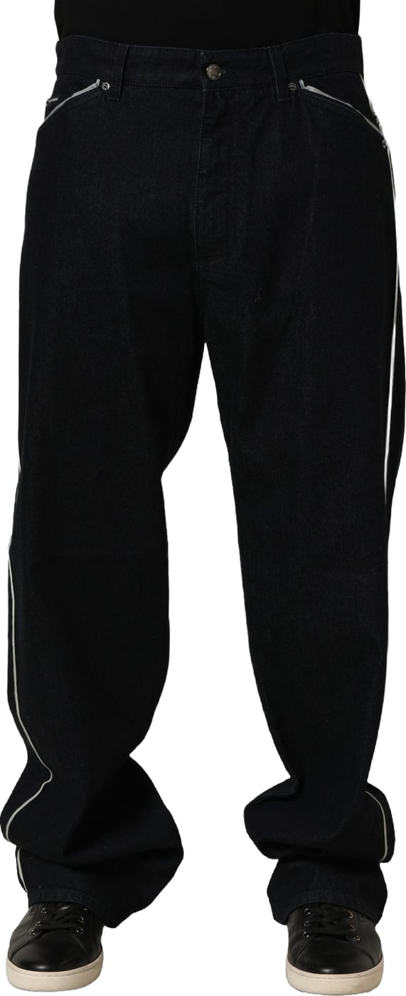 Dolce & Gabbana Black Cotton Stretch Straight Men Denim Jeans