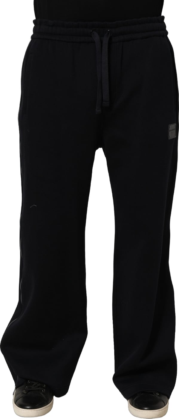 Dolce & Gabbana Dark Blue Relaxed Wide Leg Men Jogger Pants
