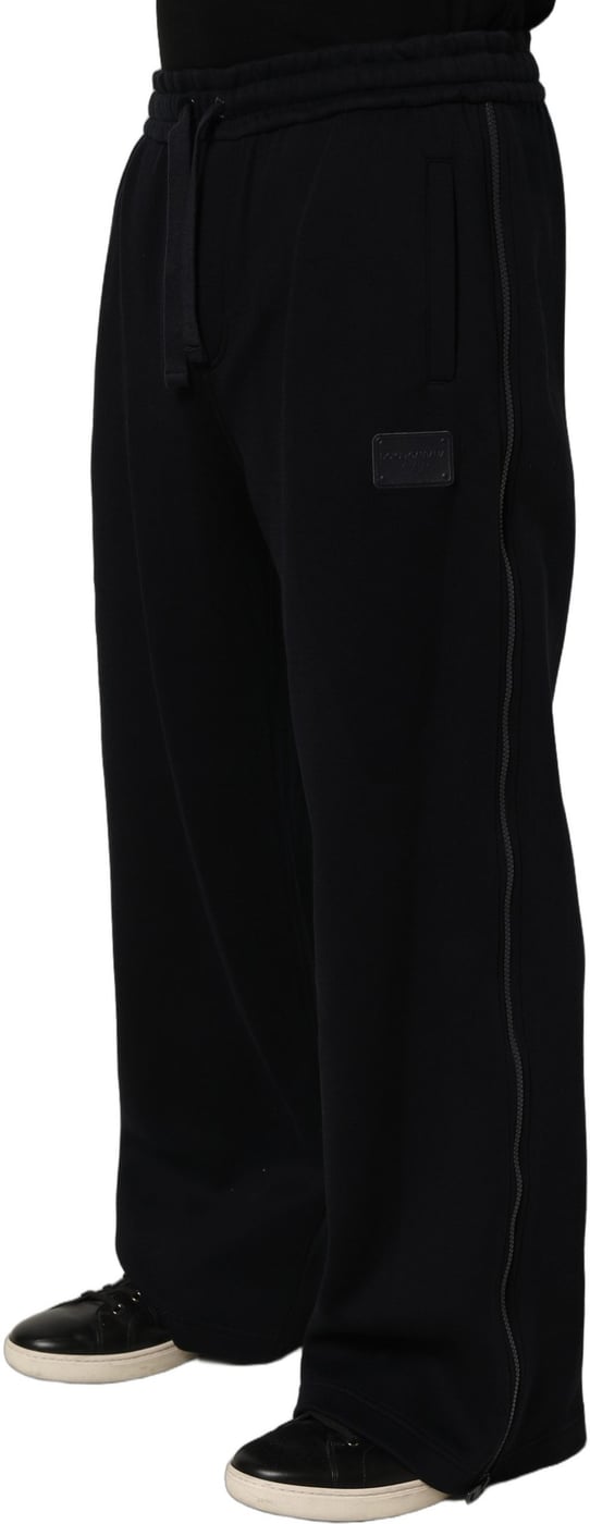 Dolce & Gabbana Dark Blue Relaxed Wide Leg Men Jogger Pants