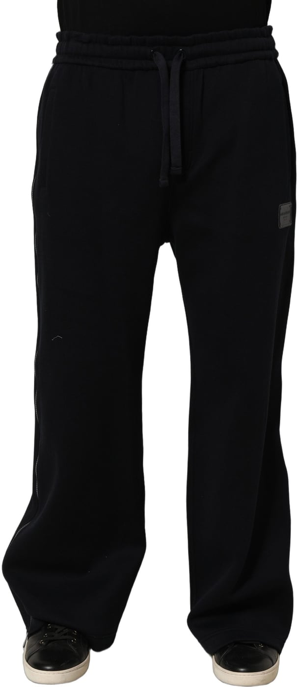 Dolce & Gabbana Dark Blue Relaxed Wide Leg Men Jogger Pants