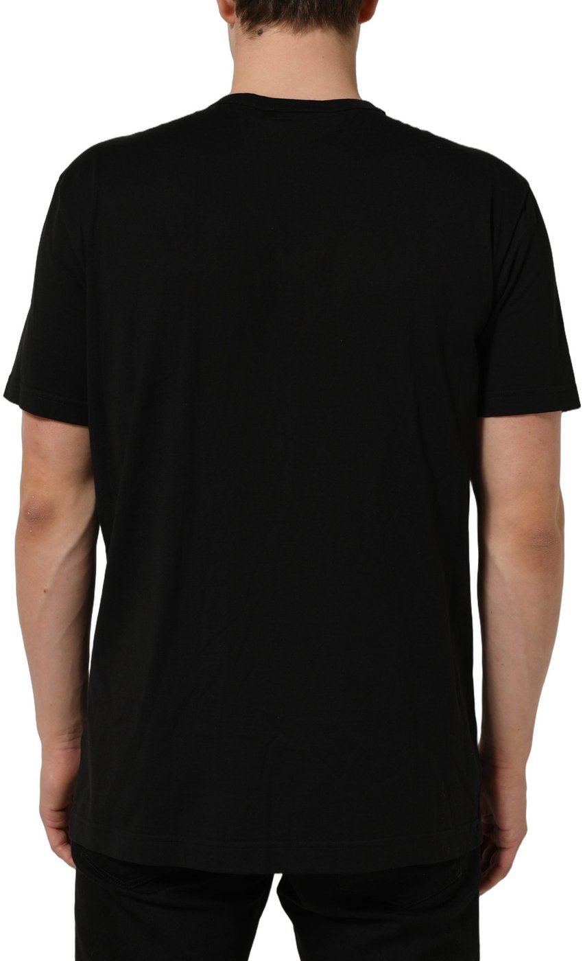 Dolce & Gabbana Black Dog Tag Short Sleeve CrewNeck T-shirt