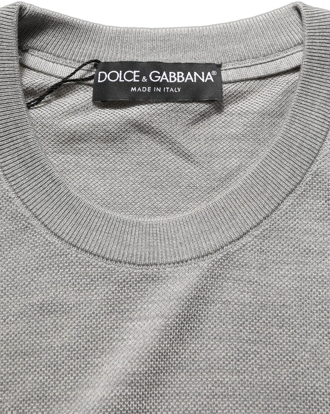 Dolce & Gabbana Gray Silk Crew Neck Short Sleeves T-shirt