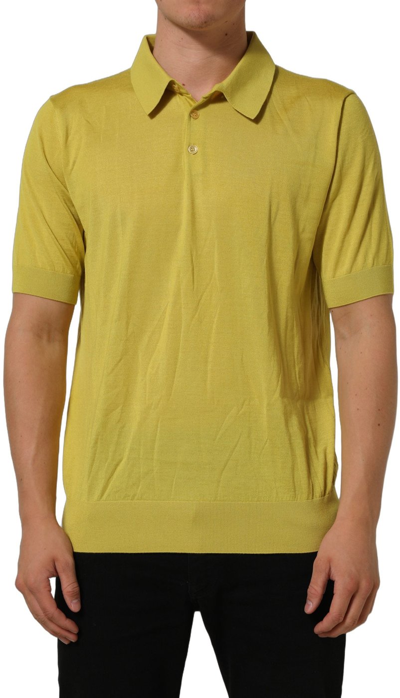 Dolce & Gabbana Yellow Cashmere Short Sleeves Polo T-shirt