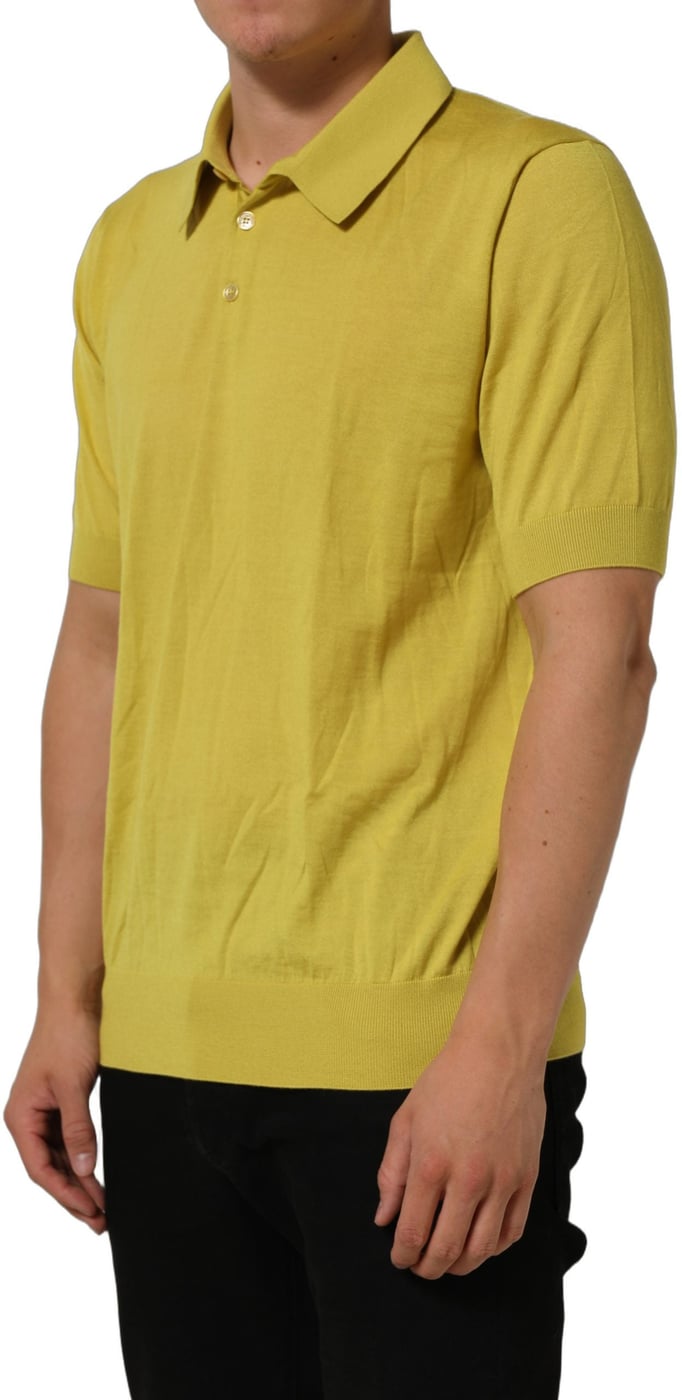 Dolce & Gabbana Yellow Cashmere Short Sleeves Polo T-shirt