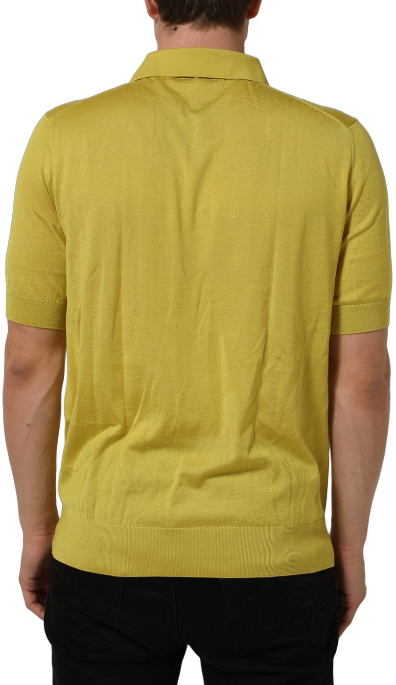 Dolce & Gabbana Yellow Cashmere Short Sleeves Polo T-shirt