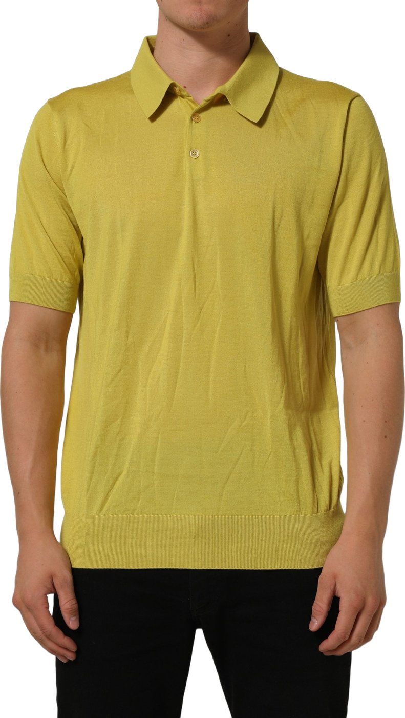 Dolce & Gabbana Yellow Cashmere Short Sleeves Polo T-shirt