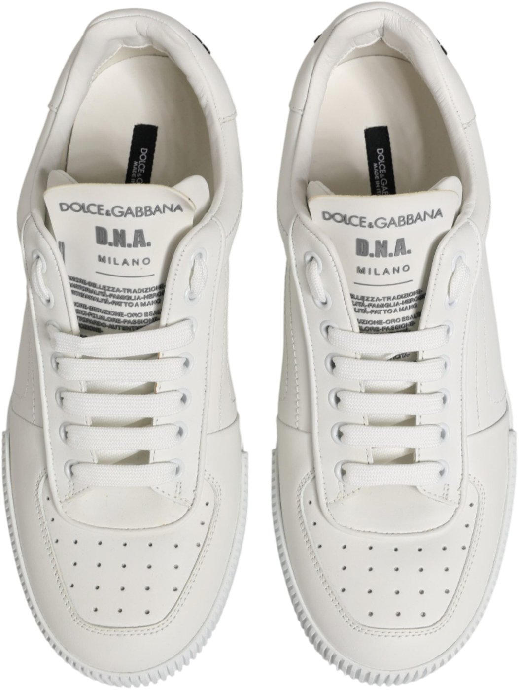 Dolce & Gabbana White Miami Leather Low Top Men Sneakers Shoes