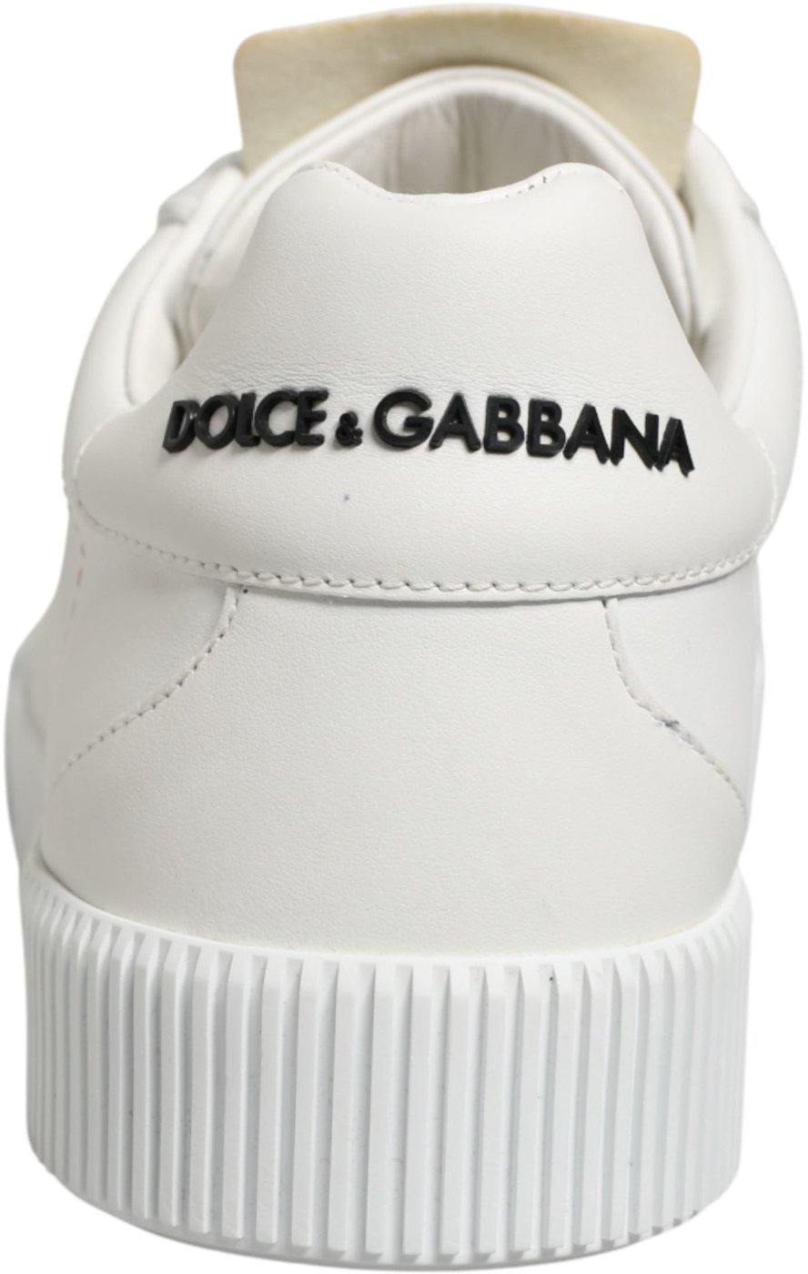 Dolce & Gabbana White Miami Leather Low Top Men Sneakers Shoes