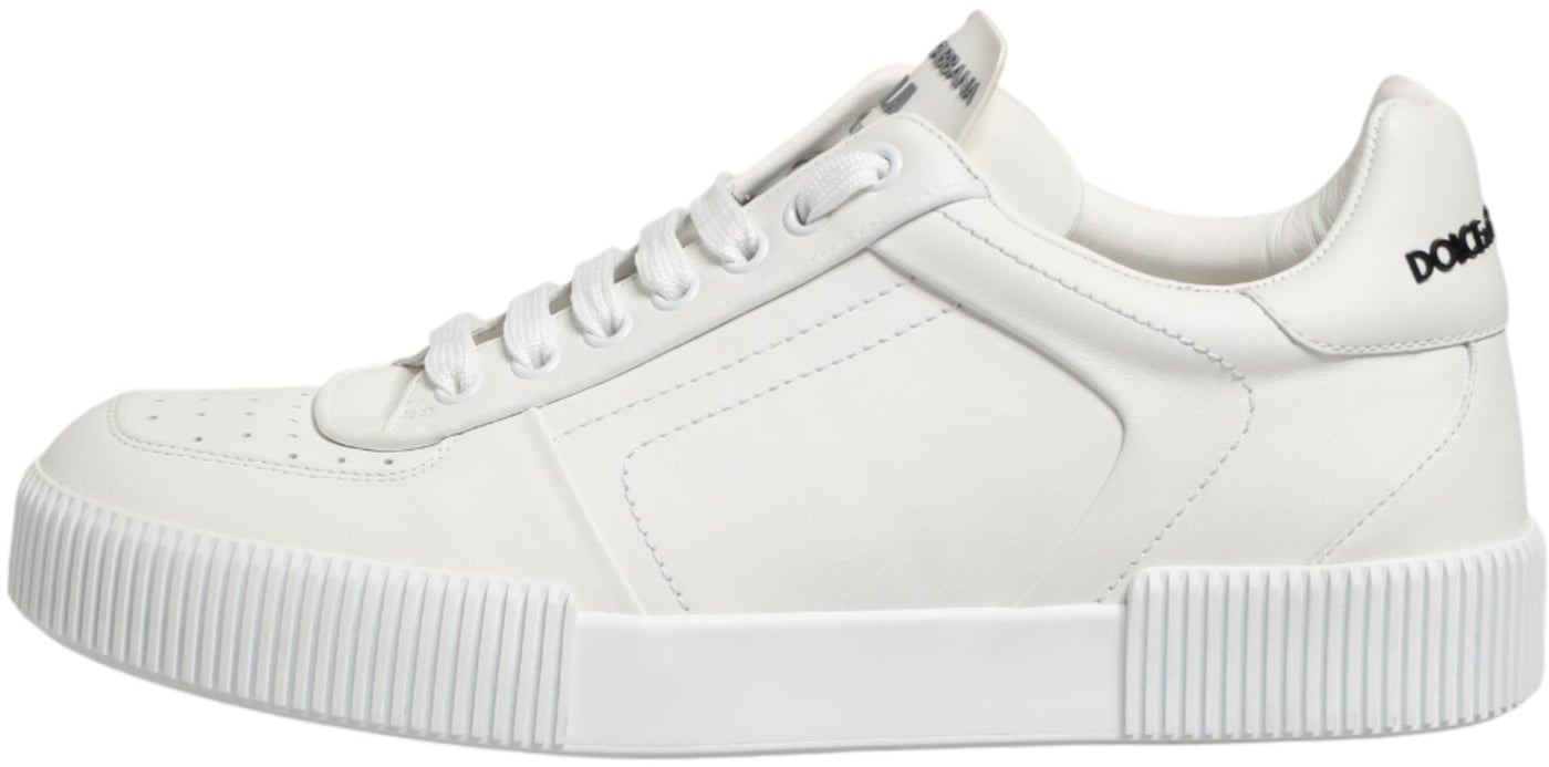 Dolce & Gabbana White Miami Leather Low Top Men Sneakers Shoes