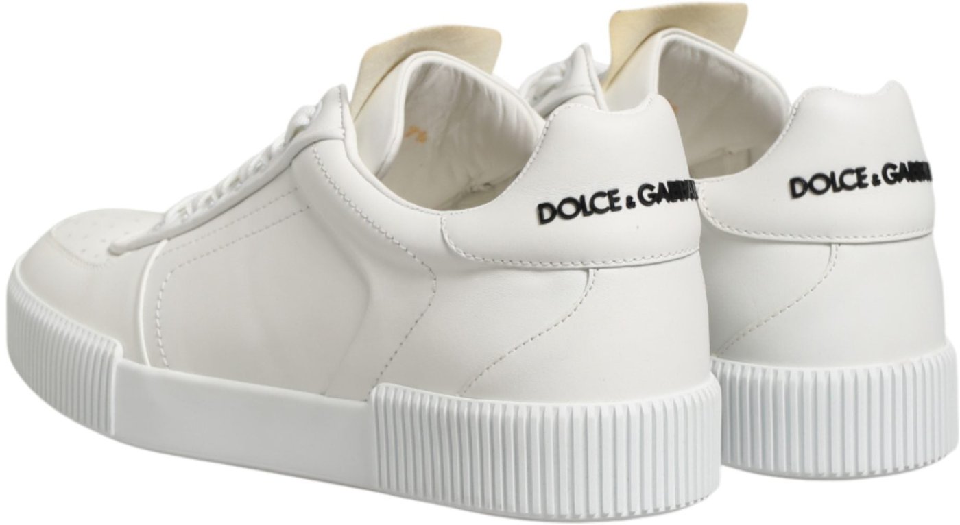 Dolce & Gabbana White Miami Leather Low Top Men Sneakers Shoes