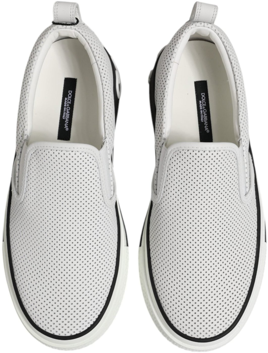 Dolce & Gabbana White Perforated Custom 2.Zero Sneakers Shoes