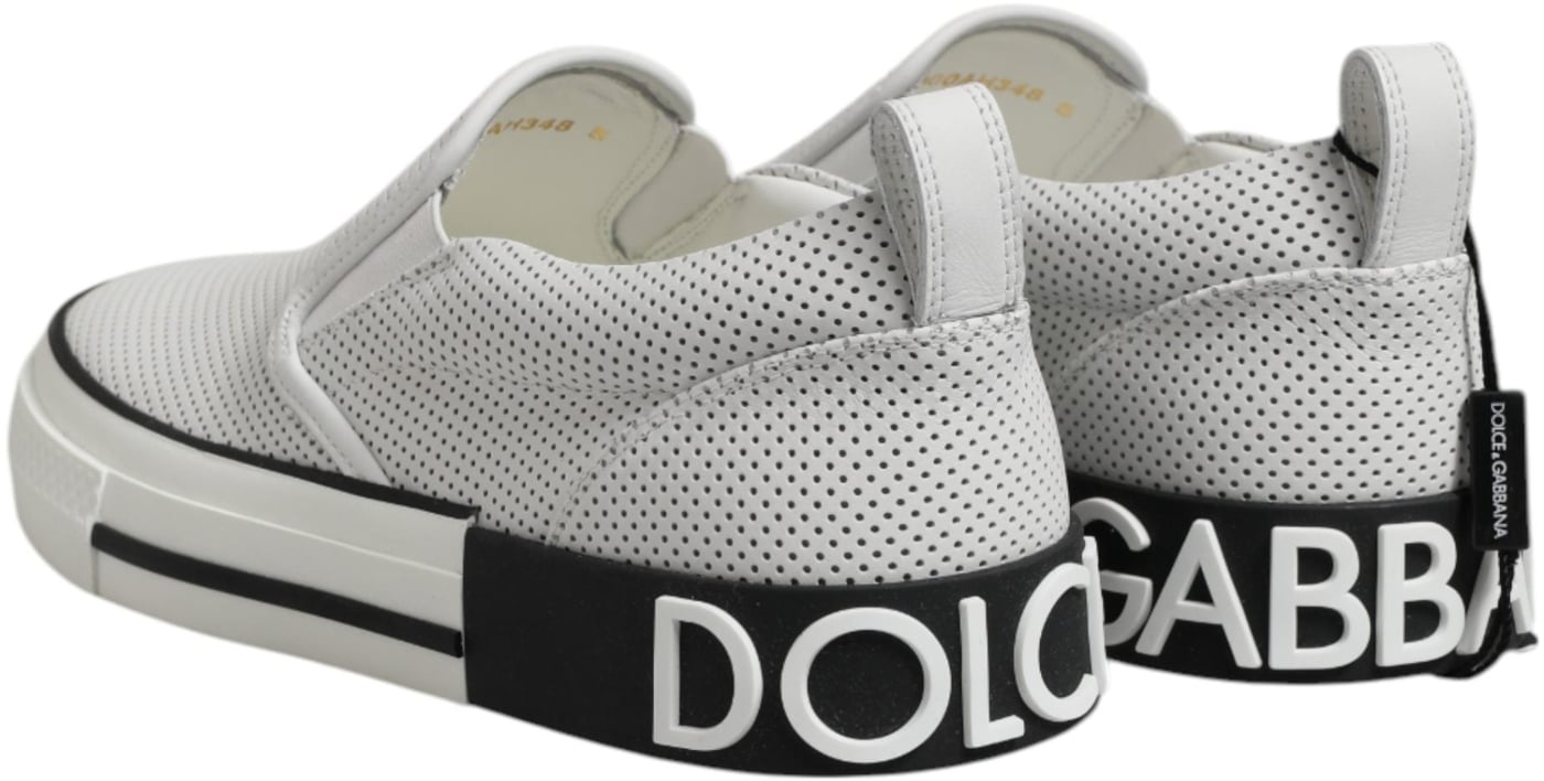 Dolce & Gabbana White Perforated Custom 2.Zero Sneakers Shoes