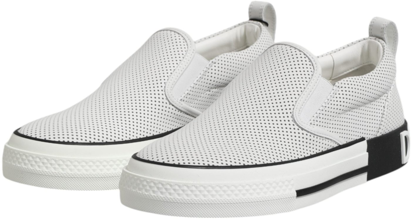 Dolce & Gabbana White Perforated Custom 2.Zero Sneakers Shoes